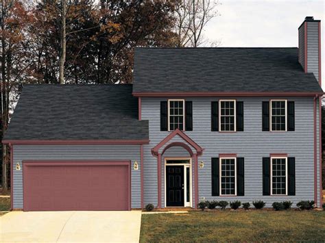 pic of gray house w/ maroon metal roof|gray house exterior colors.